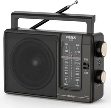 Portable Radios With Best Reception AC or D Battery Powered Analog Radio Sliver