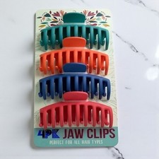 Large Matte Hair Claw Clips for Women   Non-Slip Rectangular Jaw Clips 4-Pack