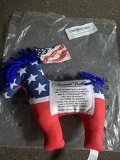 DEMOCRATIC "DAMMIT DOLL-DONKEY-POLITICAL HUMOR-7" x 5". RED/WHITE/BLUE-NEW