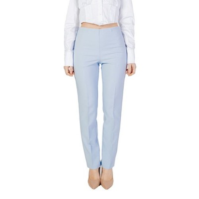 Sandro Ferrone Blue Polyester Dress Pants