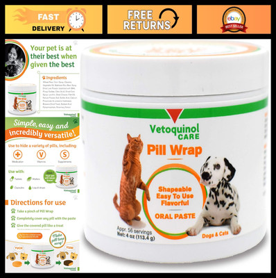 Moist Pill Wrap Treats for Dogs & Cats - 4oz, 56 Servings, Easy to Swallow, Flav