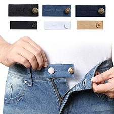 Denim Waist Extenders for Men and Women 6 Pack , Adjustable Waistband Blue