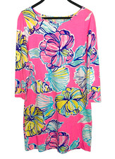 LILLY PULITZER Size Small Marlowe Dress Pink Floral 'Swept by the Tides' Coastal