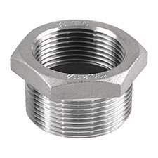 316 Stainless Steel Hex Bushing, 1 In X 3/4 In Fitting Pipe Size, Male Npt X