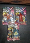3 Vintage Justoys Star Wars Bend-Ems Action Figures W/ Trading Cards Sealed Lot