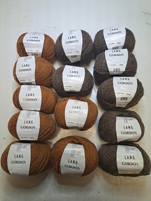 14 Knäuel Strickgarn Lang Gordon, 92% Schurwolle (Merino Superfine) 8% Kaschmir