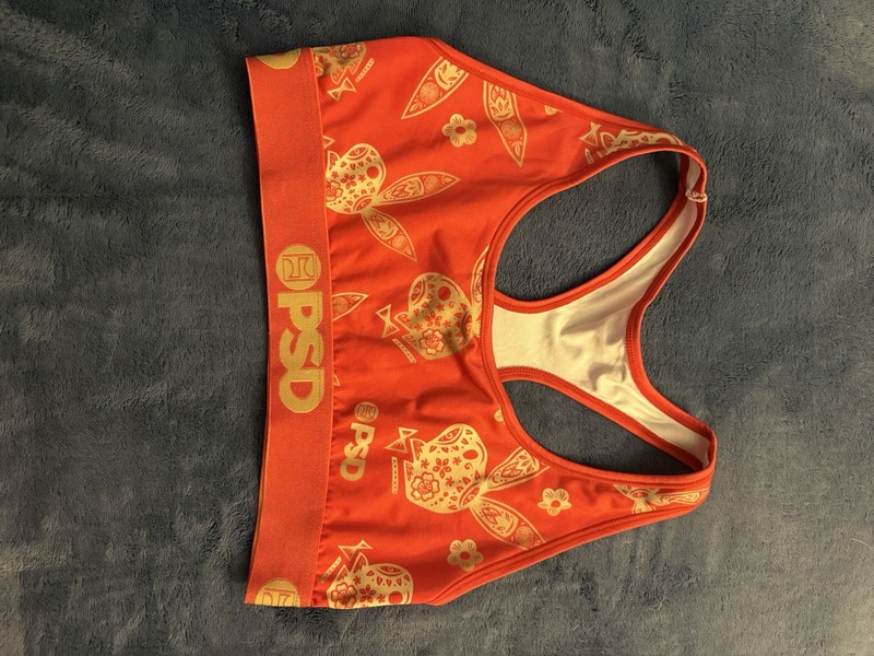 PSD x Playboy Sports Bra Medium Black Red Gold Racerback Bralette Logo Y2K