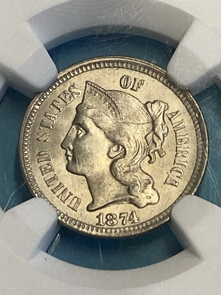 1874 Three Cent Nickel 3CN NGC Certified MS64 - Image 2 of 4