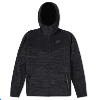 NIKE TECH KNIT WINDRUNNER HOODIE BLACK ANTHRACITE 728685 010