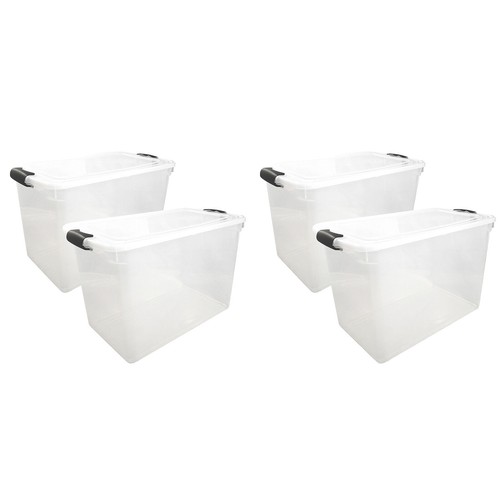 White Plastic Storage Containers White Storage Tote Honey-Can-Do