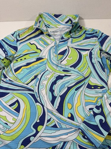 Ibkul Strick Netzeinsatz Stehkragen Langarm Viertelreißverschluss Golf Top Damen Small - Bild 10 von 10