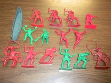 15 COWBOYS  INDIANS TIM-MEE western playset figures vintage 1950's/1960's lot 1