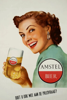 Amstel Beer Lady Original Vintage Wall Art Home Decor - POSTER 20x30