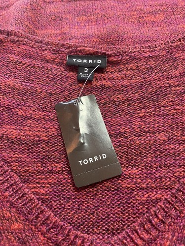 Torrid Marled Knit V-Neck Sweater Half Cuffed Sleeve Burgundy Women's Size 3X - Picture 7 of 9