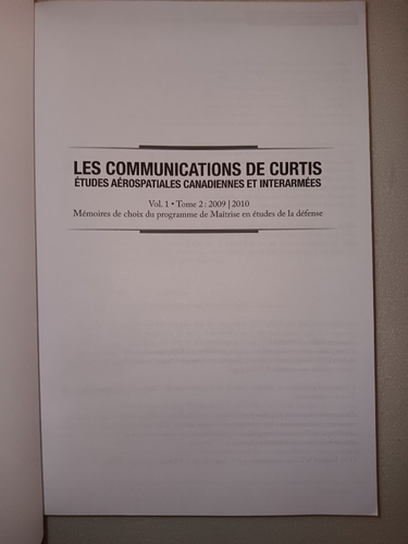 Curtis Papers Canadian Aerospace and Joint Studies Vol. 1 Book 2 pb good cnd - Imagen 8 de 11