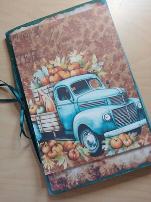 Junk Journal Blank Booklet ''AUTUMN BREEZE'' Fall Colors LG 8.5''x5.5'' 40pgs