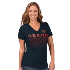 Chicago Bears G-III Womens Bootleg Fade T-Shirt - Navy