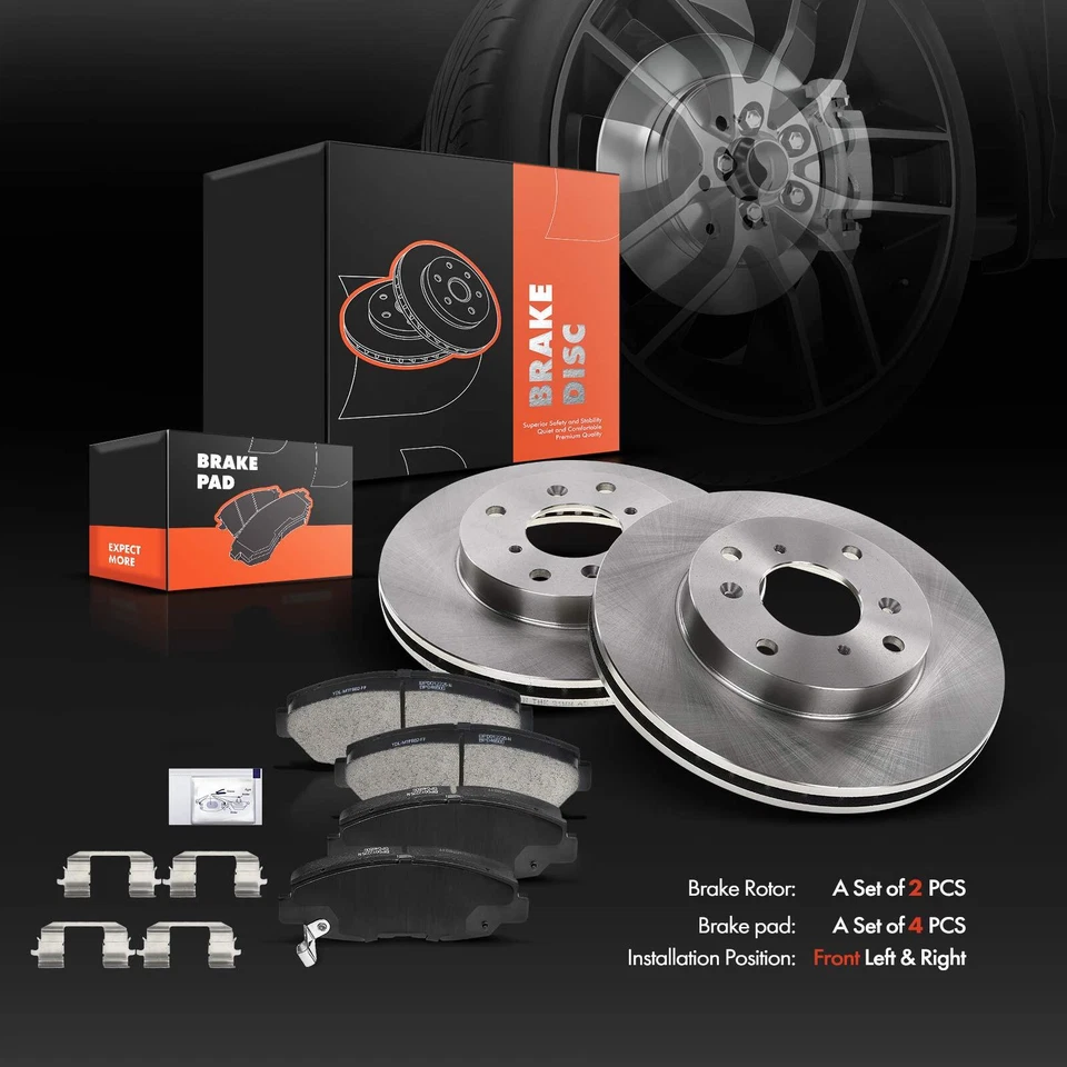 Front Disc Brake Rotors & Brake Pads for Honda Accord 1998-2002 Acura CL 2.3L - Image 2 of 4