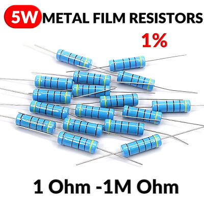 5W Metal Film Resistors 1% Resistor Full Range Available 1 Ohm -1M Ohm available