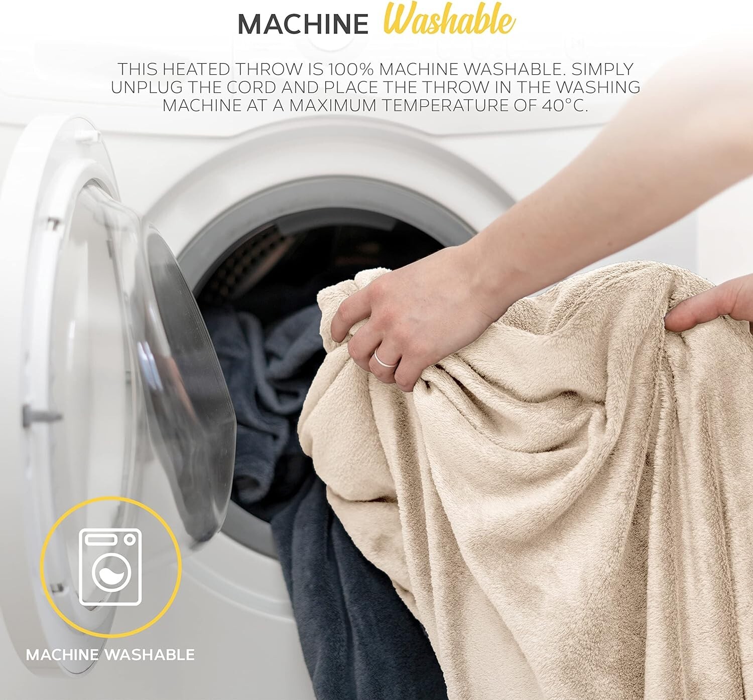 MONHOUSE Heated Throw Electric Blanket Digital Controller Timer