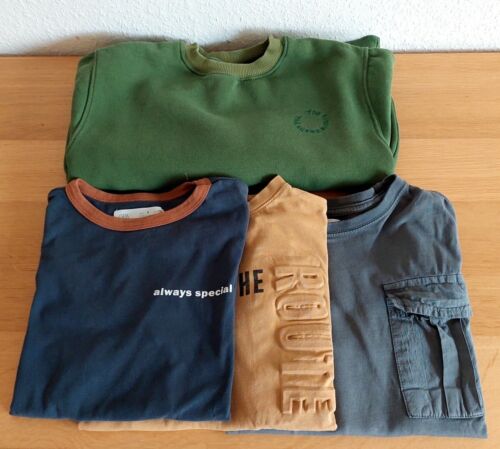 ZARA 3x T-Shirt + 1x Sweat-Shirt Gr. 128/134 verschiedene Farben Langarm