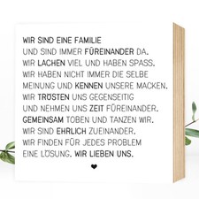 Wunderpixel® Holzbild Wir sind eine Familie Holzschild Holzdeko Spruch Geschenk