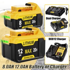 PACK For DeWalt 20V 20 Volt Max 6AH/8AH/12AH Lithium Battery or Charger DCB200-2