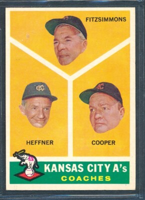 1960 Topps #462 KANSAS CITY A'S COACHES ~ EX to EX-MT