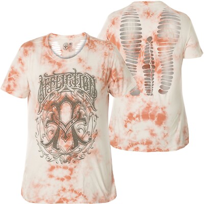 AFFLICTION Damen T-Shirt Iconic Steel Weiß