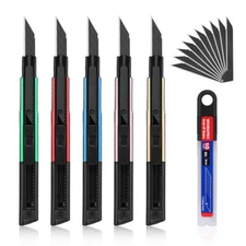 WORKPRO 5-PCS Heavy Duty Utility Knife Retractable Snap-off Blade Box Cutter Set