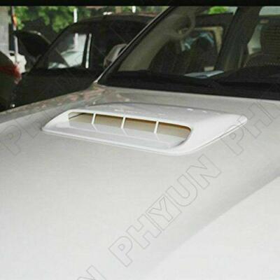 Universal White ABS Car Air Flow Intake Hood Scoop Vent Bonnet Decorative Cover