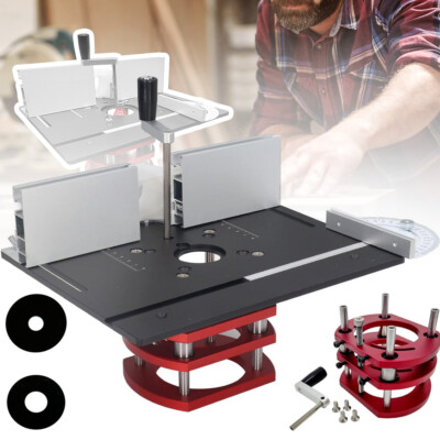 Router Lift Base Aluminum Alloy Router Table Saw Insert Plate Lifting System DHL