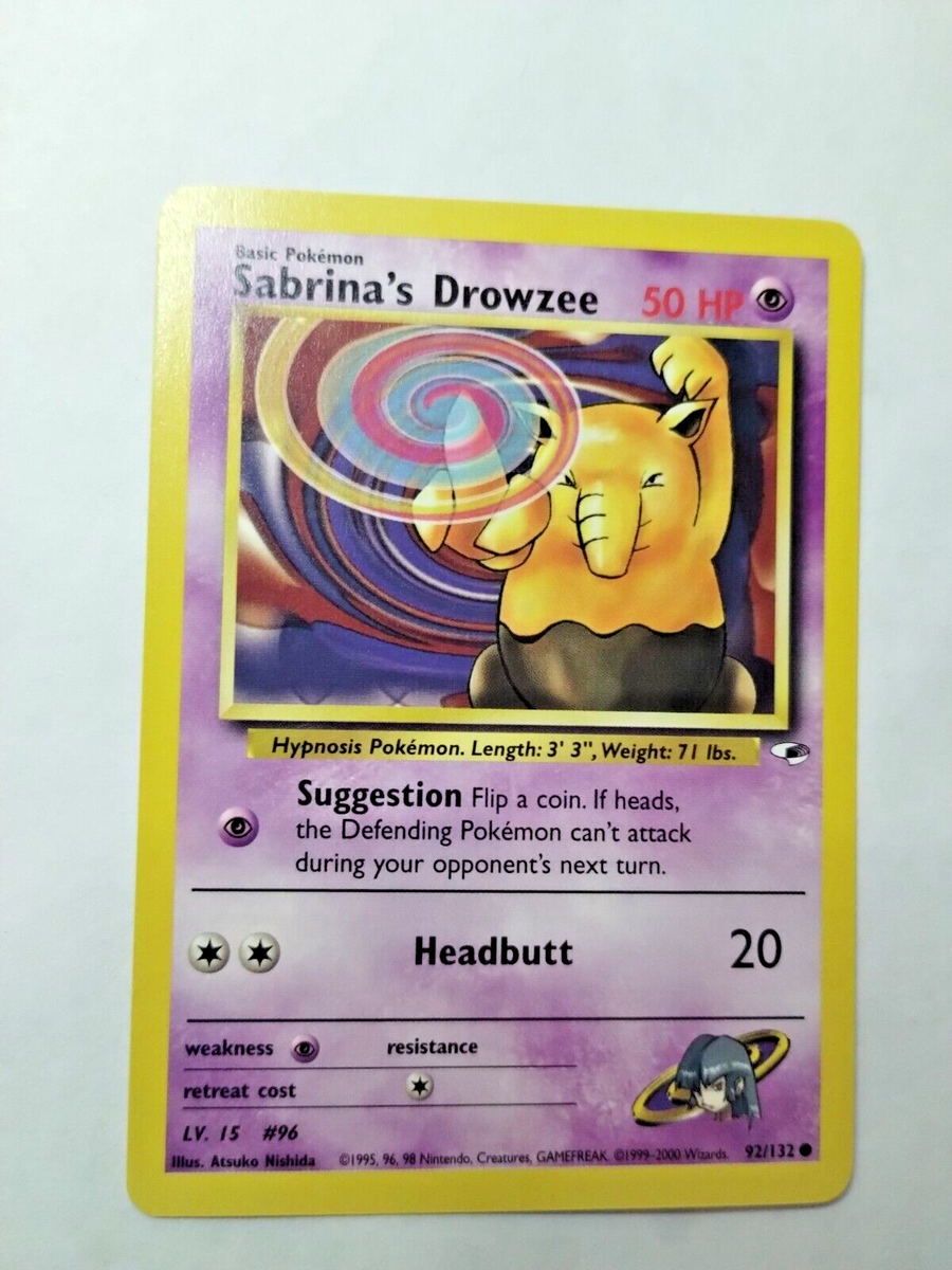 Pokmon Sabrina's Drowzee Gym Heroes 92/132 Regular Unlimited Com. -Uncirculated Pokmon Sabrina's Drowzee Gym Heroes 92/132 Regular Unlimited Com. -Uncirculated