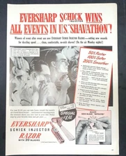 Life Magazine Ad SCHICK EVERSHARP RAZOR Reverse FLEER Gum 1946 AD