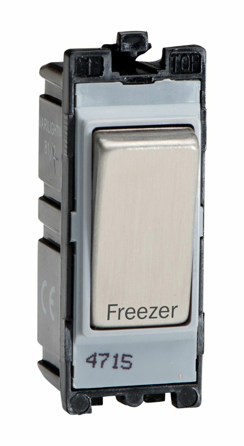 Varilight G201DS.FZ Powergrid Module Steel 20A 1W DP Switch 'Freezer'