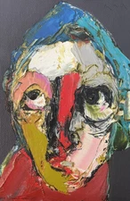 Original abstract painting oil on canvas board 4x6 in by Anastasiya Kimachenko