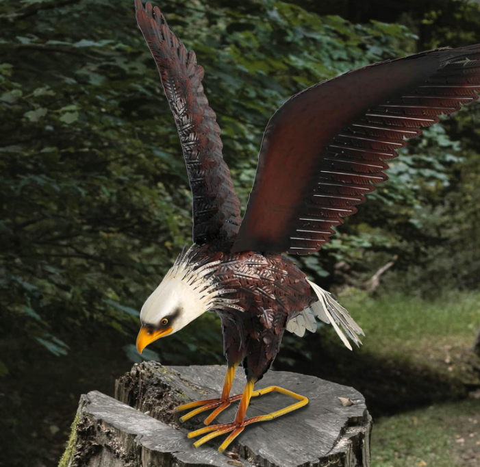 Garden Sculpture & Statue, Bald Eagle Large Outdoor Statues Metal Yard Art eBay