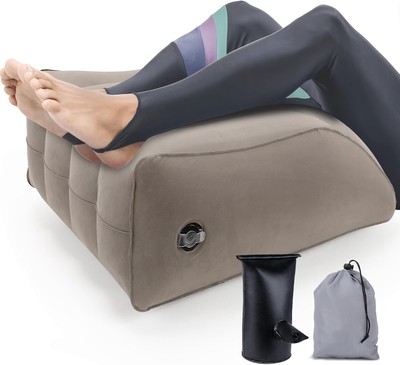 Wedge Pillow for Sleeping - Inflatable Leg Elevation Pillow for Swelling, Circul