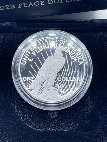 2023  - S PROOF SILVER PEACE DOLLAR  w/ box and coa