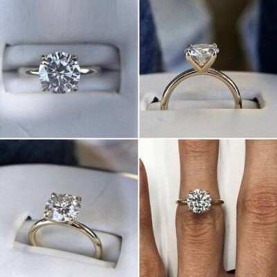 1.50Ct Brilliant Cut Lab Created Diamond Solitaire Ring 14K Yellow Gold Plated