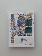 2020 Panini Diamond Kings Auto Dual Patches Jake Fraley Rookie #68/99 Reds