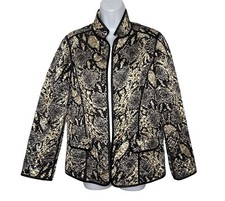 Chico  s Metallic Reversible Quilted Open Blazer 1 NWT