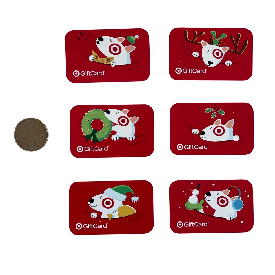 x6 Tarjetas de Regalo Objetivo Miniatura Bullie Dog 2.25 x 1.5 pulgadas SIN VALOR Foto 2 de 4