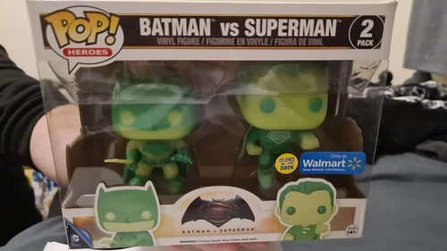 FUNKO POP BATMAN V SUPERMAN 2-PAK WALMART GITD BATMAN I SUPERMAN 