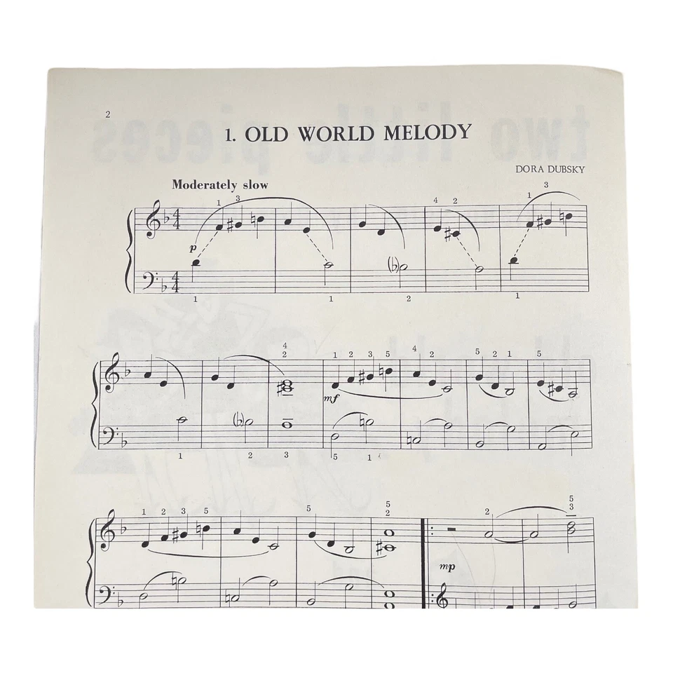 Partituras de colección 2 solos de piano Old World Melody & Clowing de Dubsky Foto 2 de 4