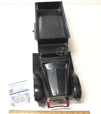 Early Steel Rare Chain Crank Dump Lever Action Black Dump Truck 1920  s BUDDY L