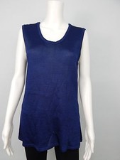 Moss Designs Women's Sweater Vest Deep sapphire Blue Sz L Made in USA