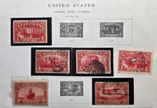 Scott Q1 (2), Q4-Q6, Q8 US Parcel Post 1912-1913 used F & VF