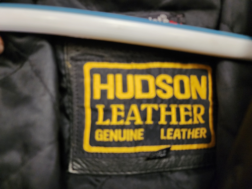 Hudson Genuine Black Leather Peacoat Overcoat Trench 3M Thinsulate Thermal Med - Picture 4 of 6