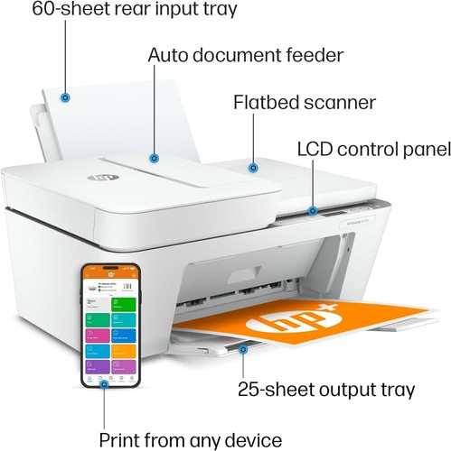 Wireless All In One Inkjet Color Printer Scanner Hybrid Ink System Home Office - Picture 5 of 12